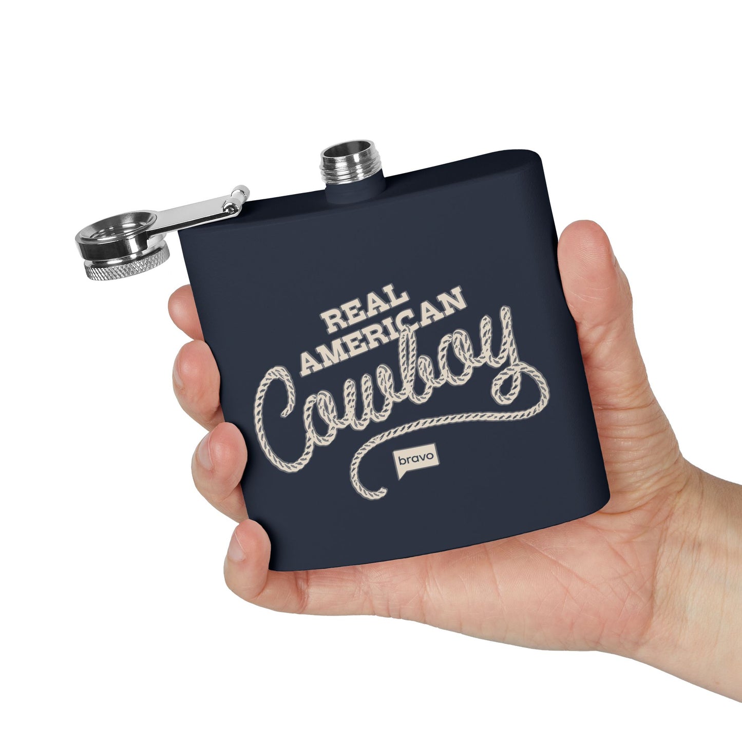 The McBee Dynasty Stainless Steel Flask Real American Cowboy