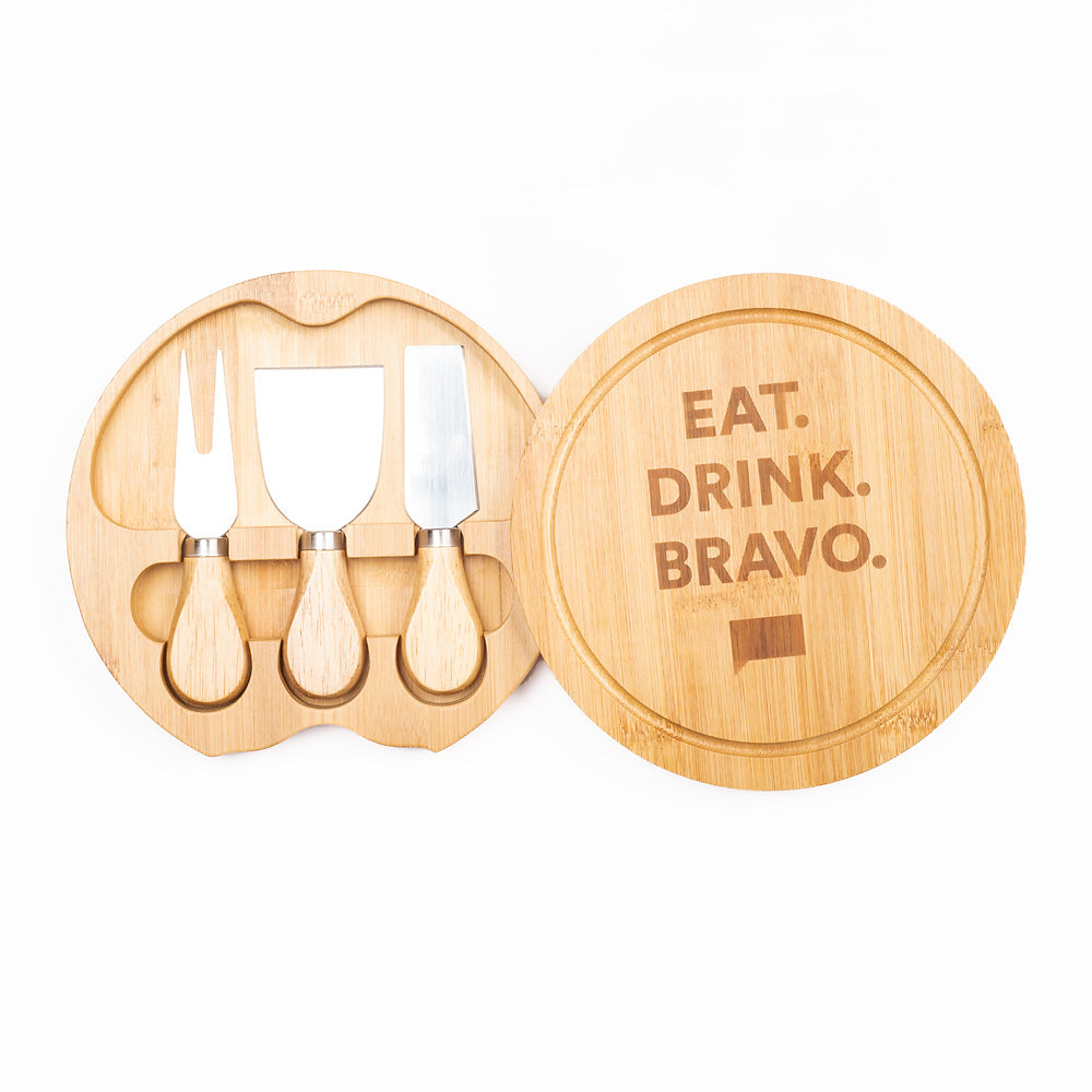 Eat. Drink. Bravo. Bamboo Charcuterie Board Kit
