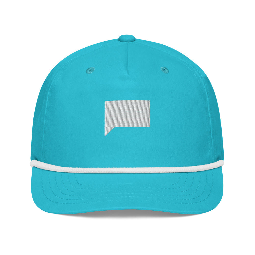 Bravo Gear Spring Talk Embroidered Rope Cap Turquoise/white