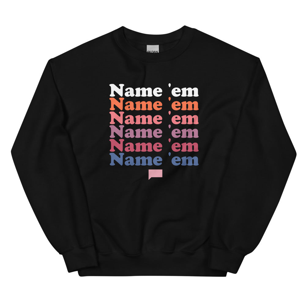 The Real Housewives of Beverly Hills Name Em Crewneck Black