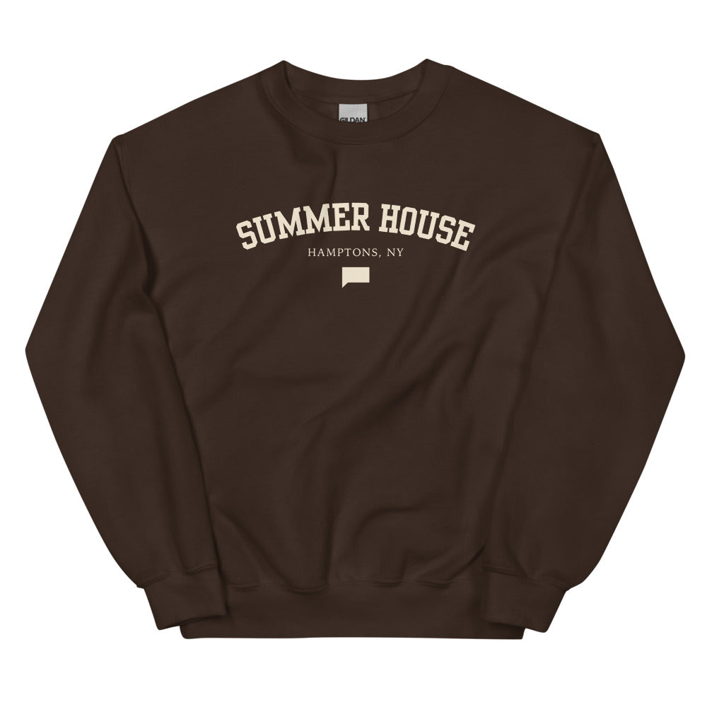 Summer House Varsity Crewneck Sweatshirt Dark Chocolate