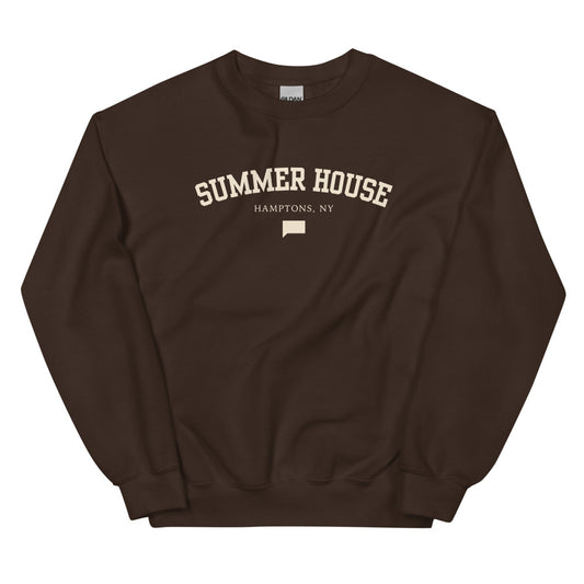 Summer House Varsity Crewneck Sweatshirt Dark Chocolate
