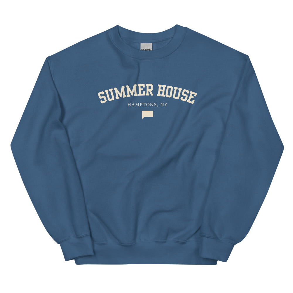 Summer House Varsity Crewneck Sweatshirt Indigo Blue