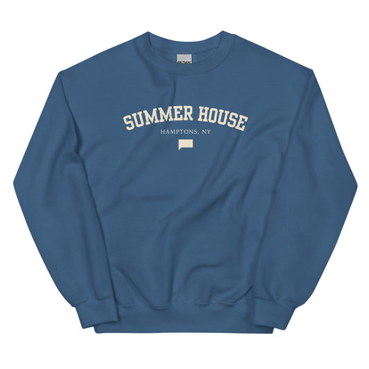 Summer House Varsity Crewneck Sweatshirt Indigo Blue