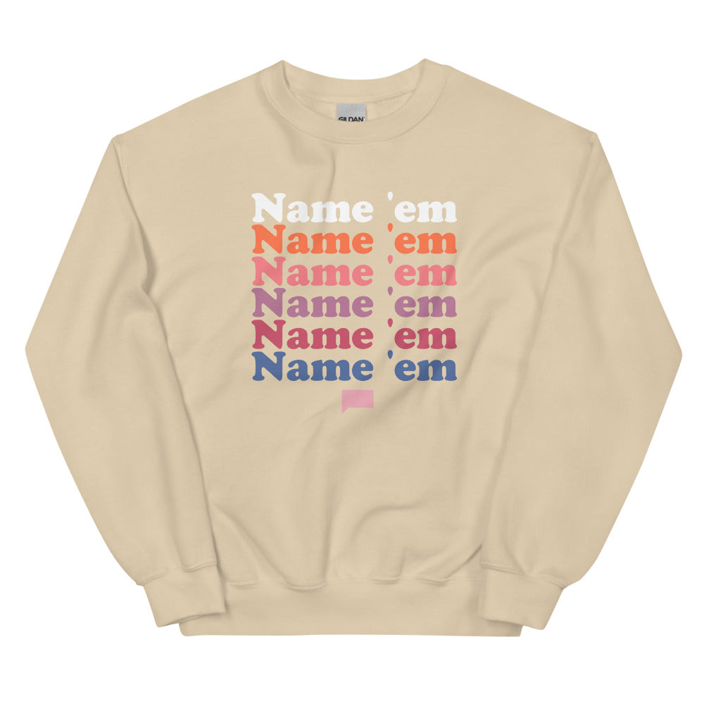 The Real Housewives of Beverly Hills Name Em Crewneck Sand