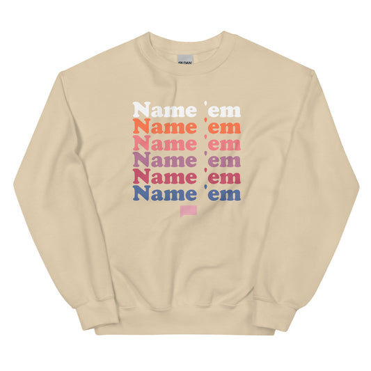 The Real Housewives of Beverly Hills Name Em Crewneck  Sand