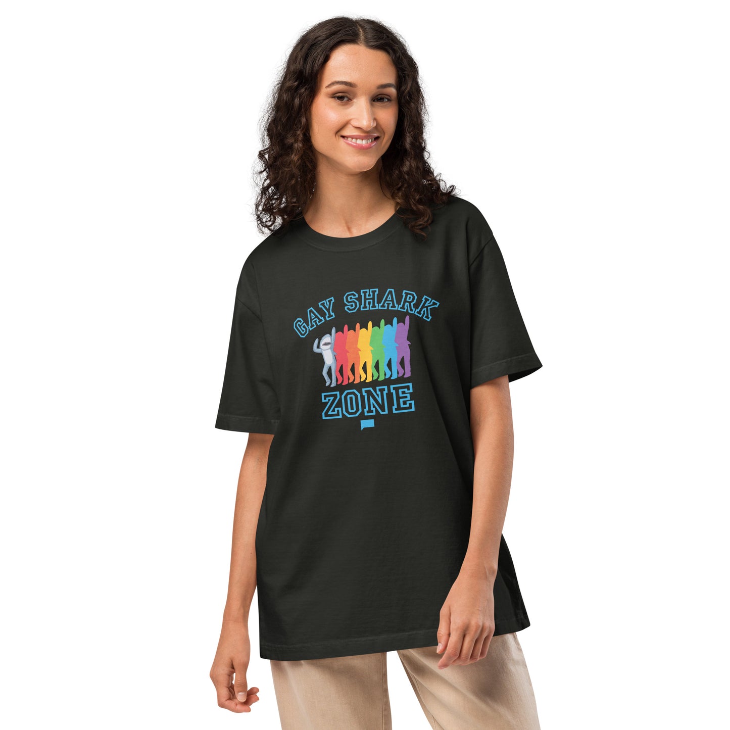 Watch What Happens Live Oversized T-Shirt Gay Shark Zone