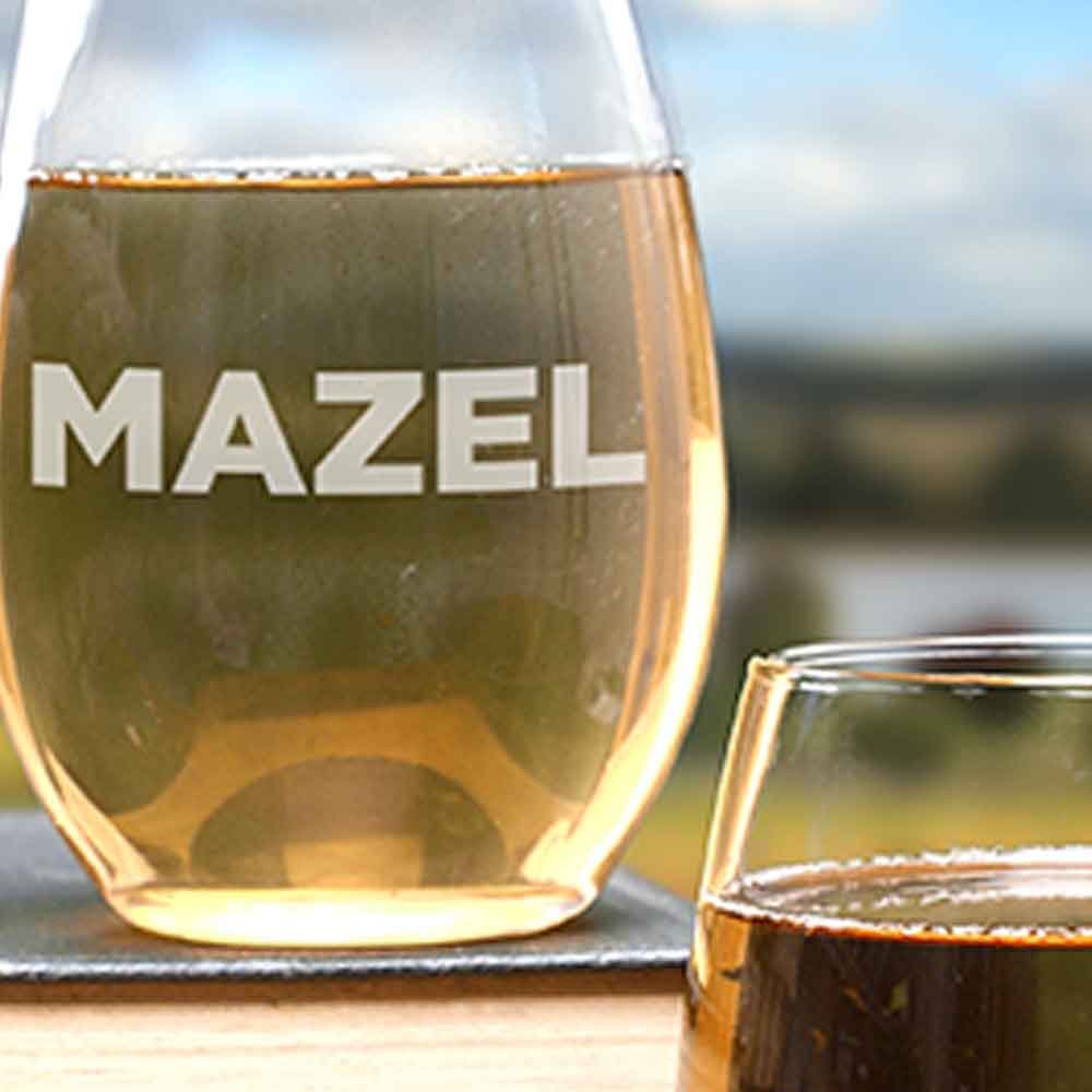 Watch What Happens Live Mazel Personalized Stemless Wine Glasses - Set –  NBC Store