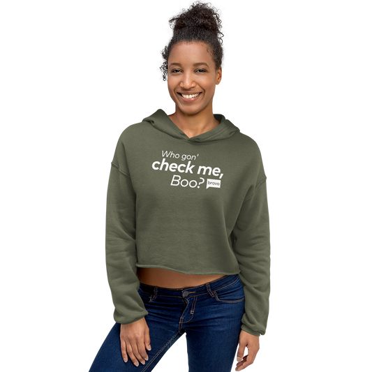 The Real Housewives of Atlanta Who Gon' Check Me, Boo? Women's Fleece Crop Hooded Sweatshirt