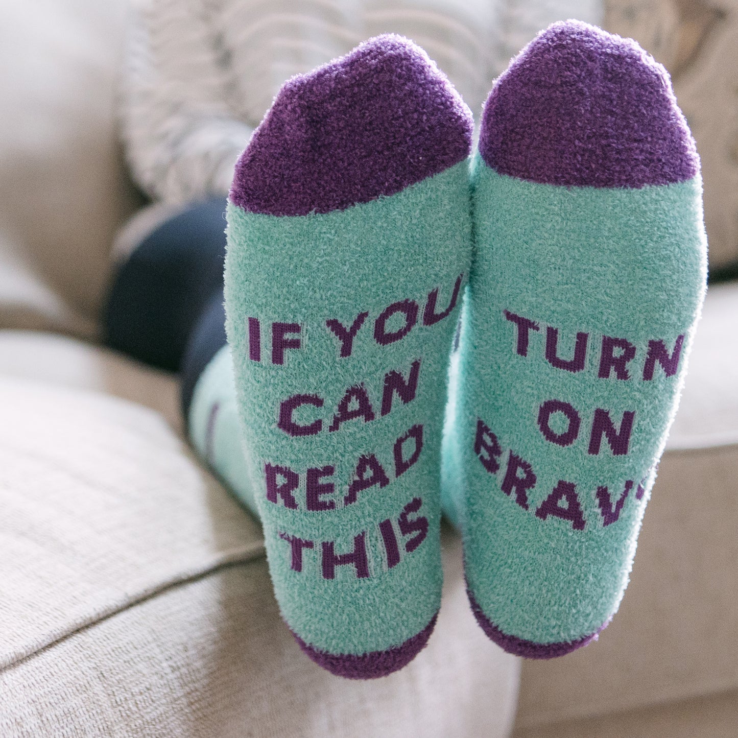 If You Can Read This Turn on Bravo Fuzzy Socks