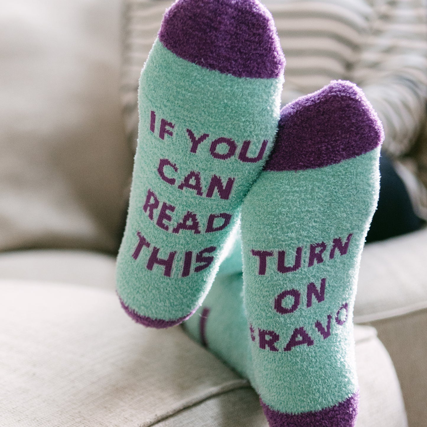 If You Can Read This Turn on Bravo Fuzzy Socks