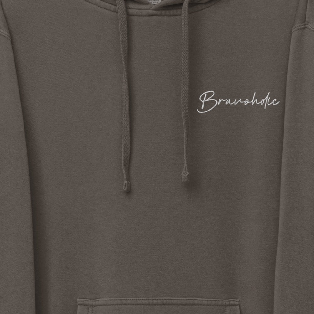 Bravoholic Script Embroidered Hoodie