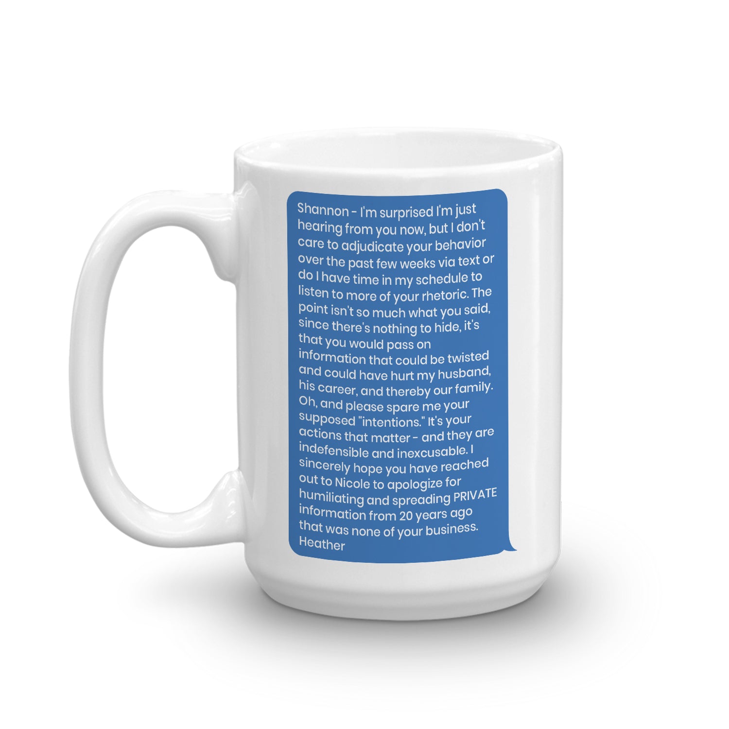 The Real Housewives of Orange County Text Message White Mug