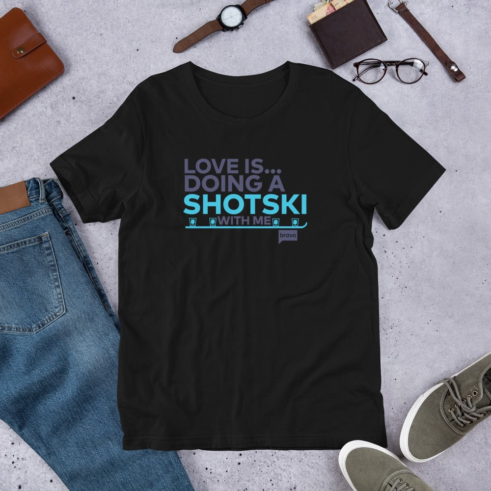 Watch What Happens Live with Andy Cohen Love Is.. Doing A Shotski With Me Adult Short Sleeve T-Shirt