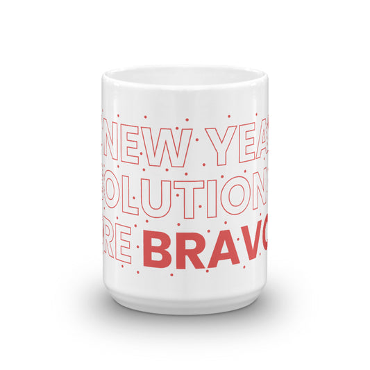 Bravo New Years Resolution 15 oz White Mug