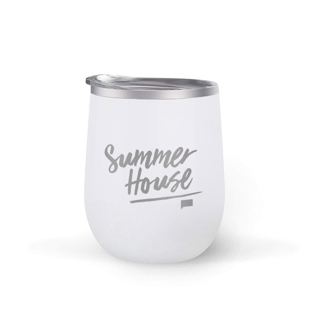 Summer House Logo 12 oz Stainless Steel Wine Tumbler