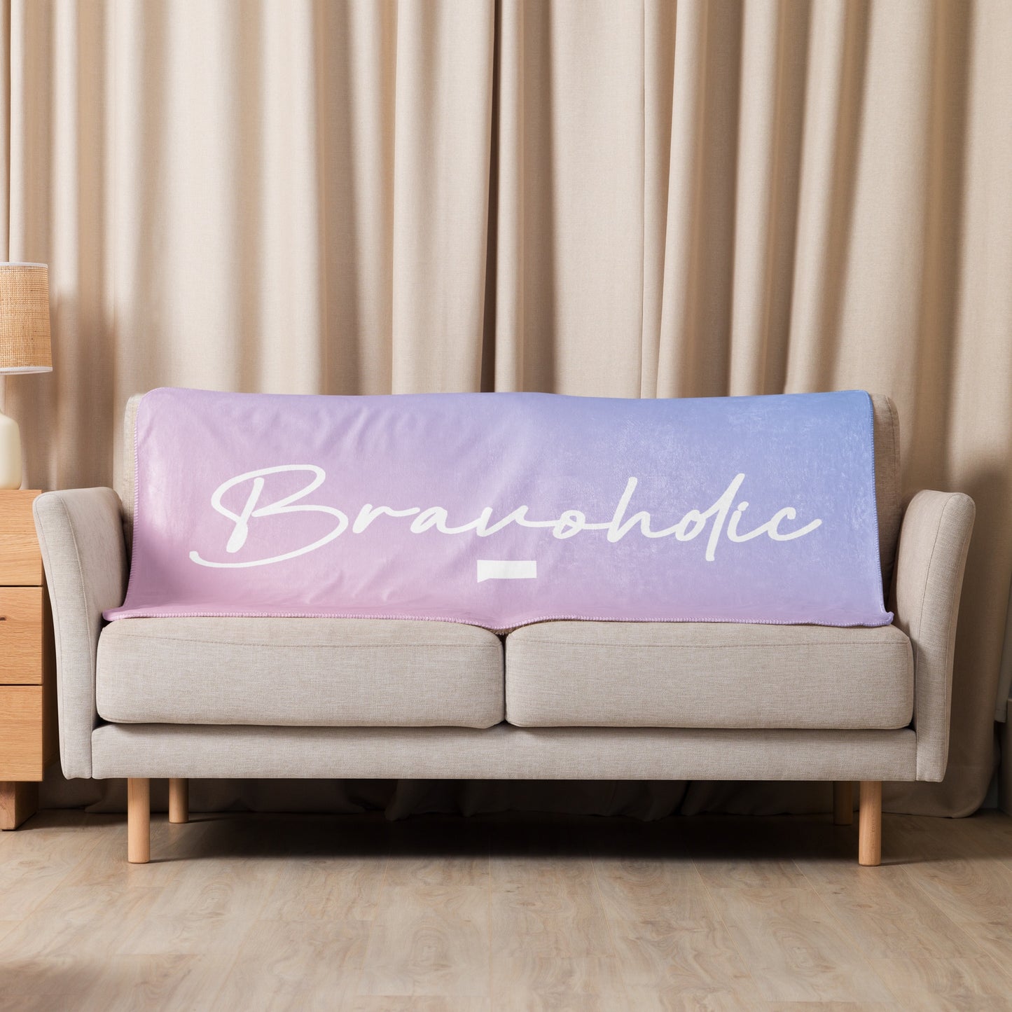 Bravoholic Script Sherpa Blanket