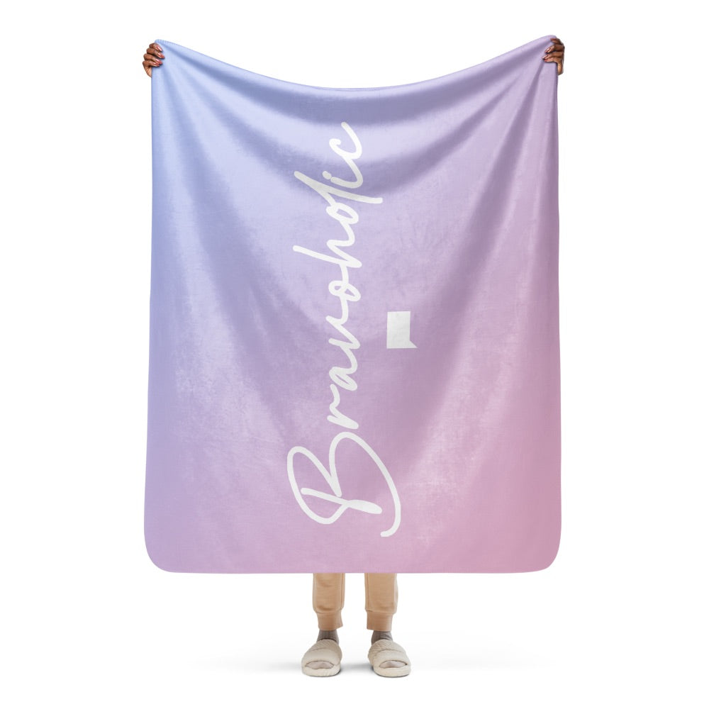 Bravoholic Script Sherpa Blanket