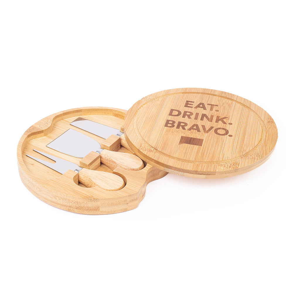 Bravo Insider Eat. Drink. Bravo. Bamboo Charcuterie Board Kit