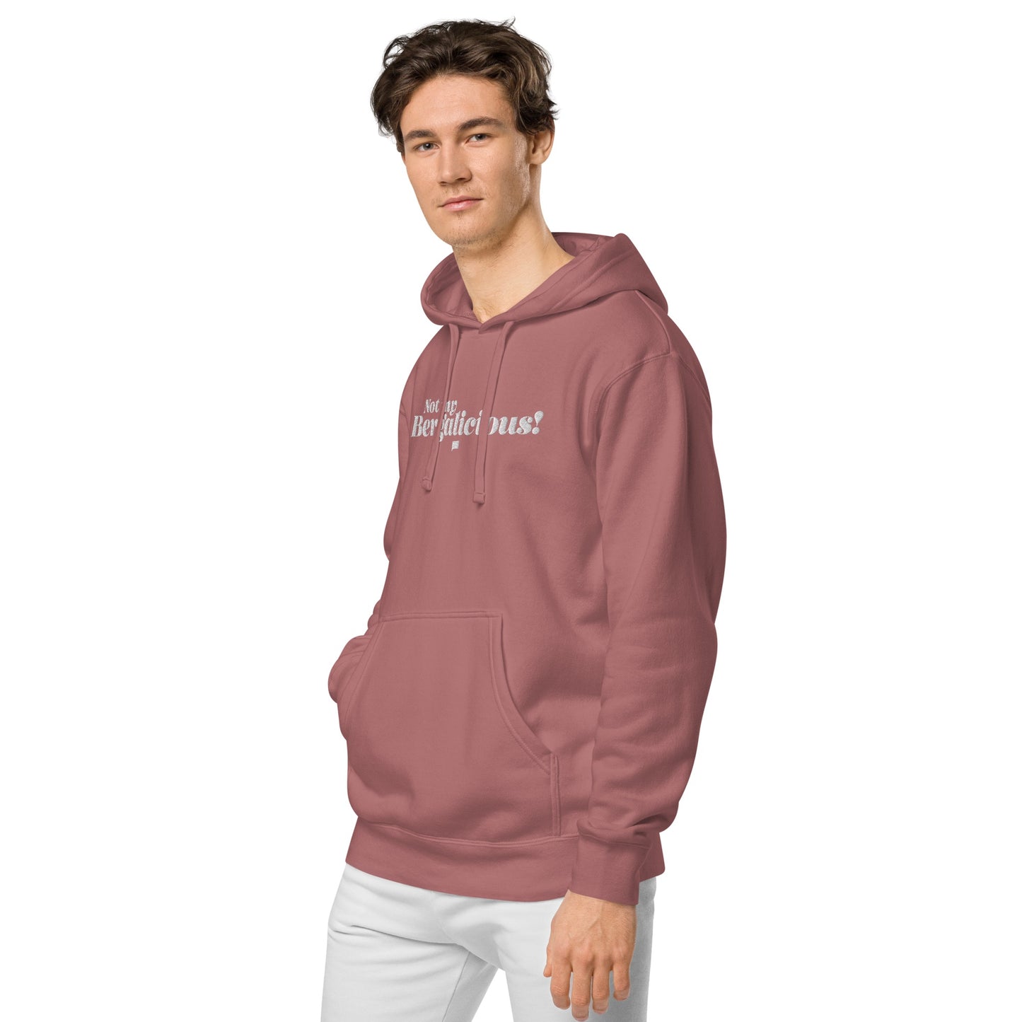 Not My Bergalicious Embroidered Pigment Dyed Hoodie