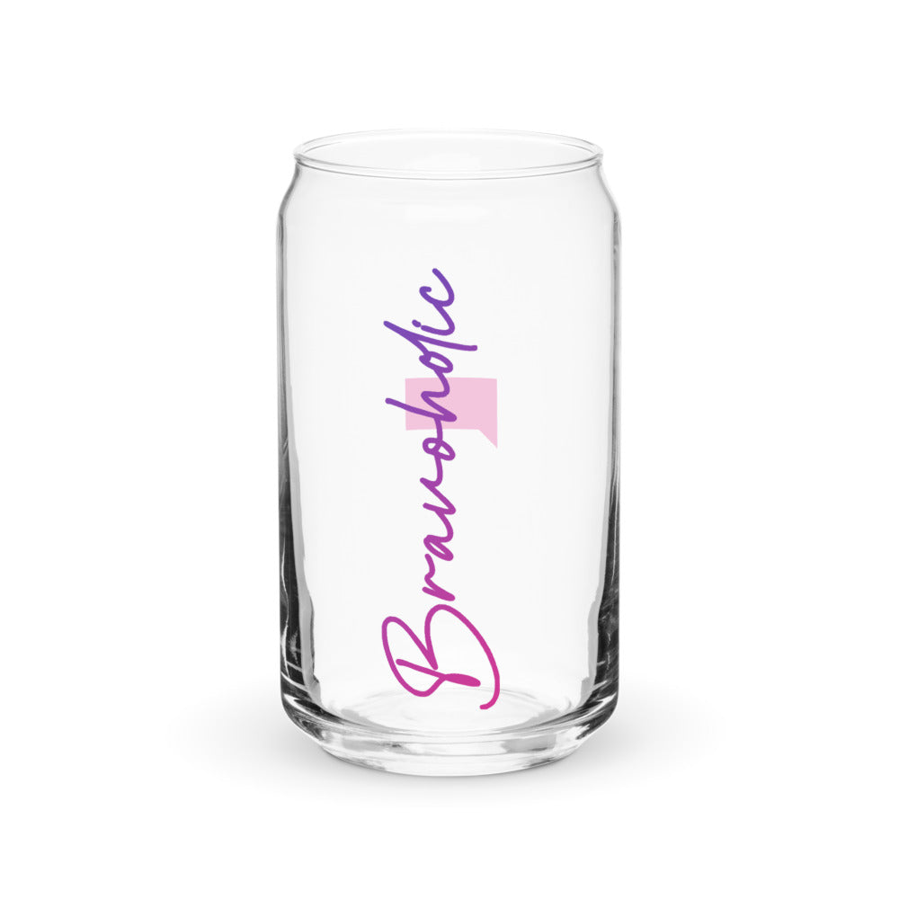 Bravoholic Script Can Shaped Glass