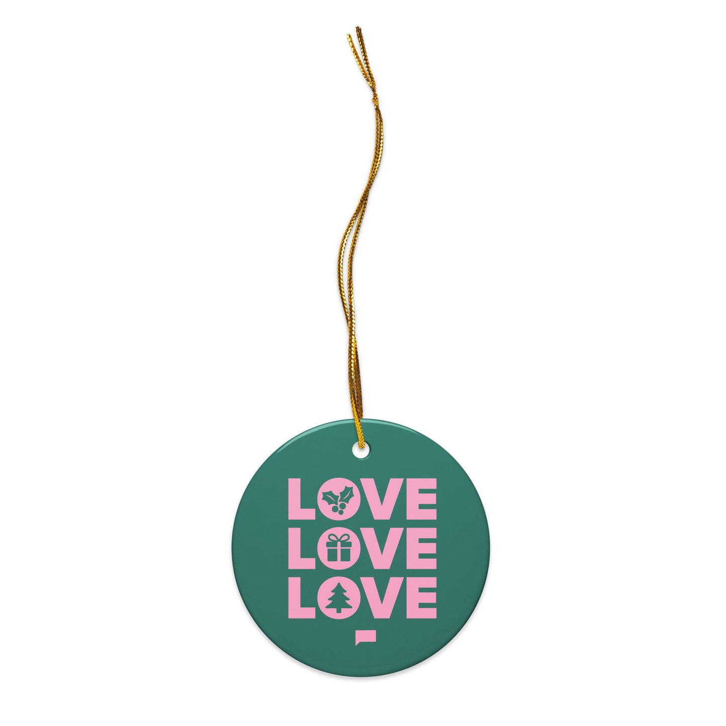 Bravo Ornament Love Love Love Holiday Ceramic