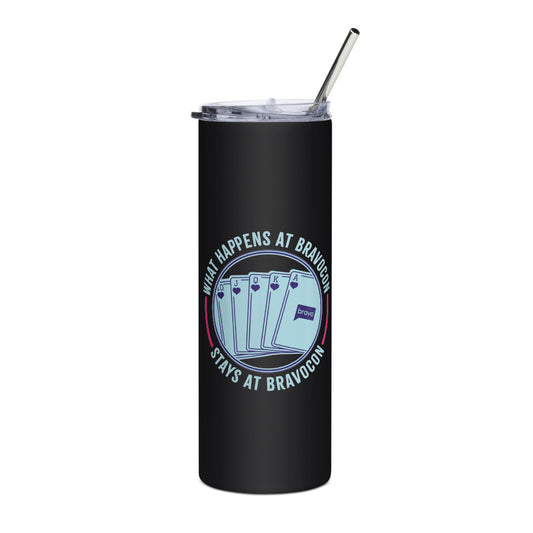Bravo Gear Bravocon What Happens at Bravocon Stainless Steel Tumbler Black