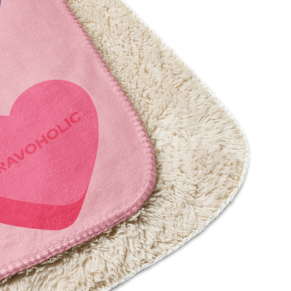 Bravo Conversation Hearts Sherpa Blanket