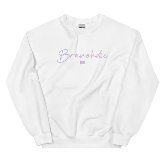 Bravoholic Script Crewneck White