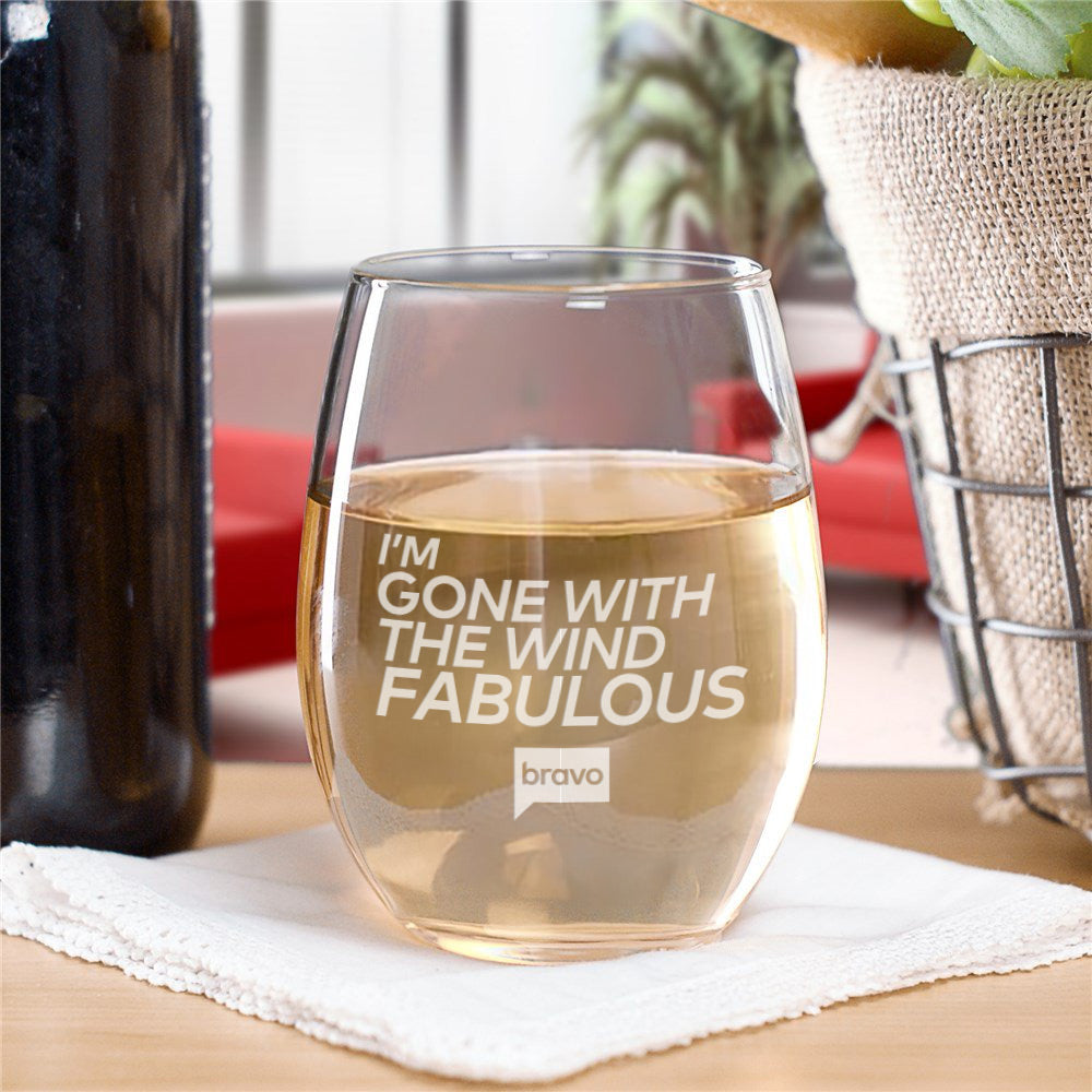 I'm Gone With The Wind Fabulous Laser Engraved Stemless Wine Glass