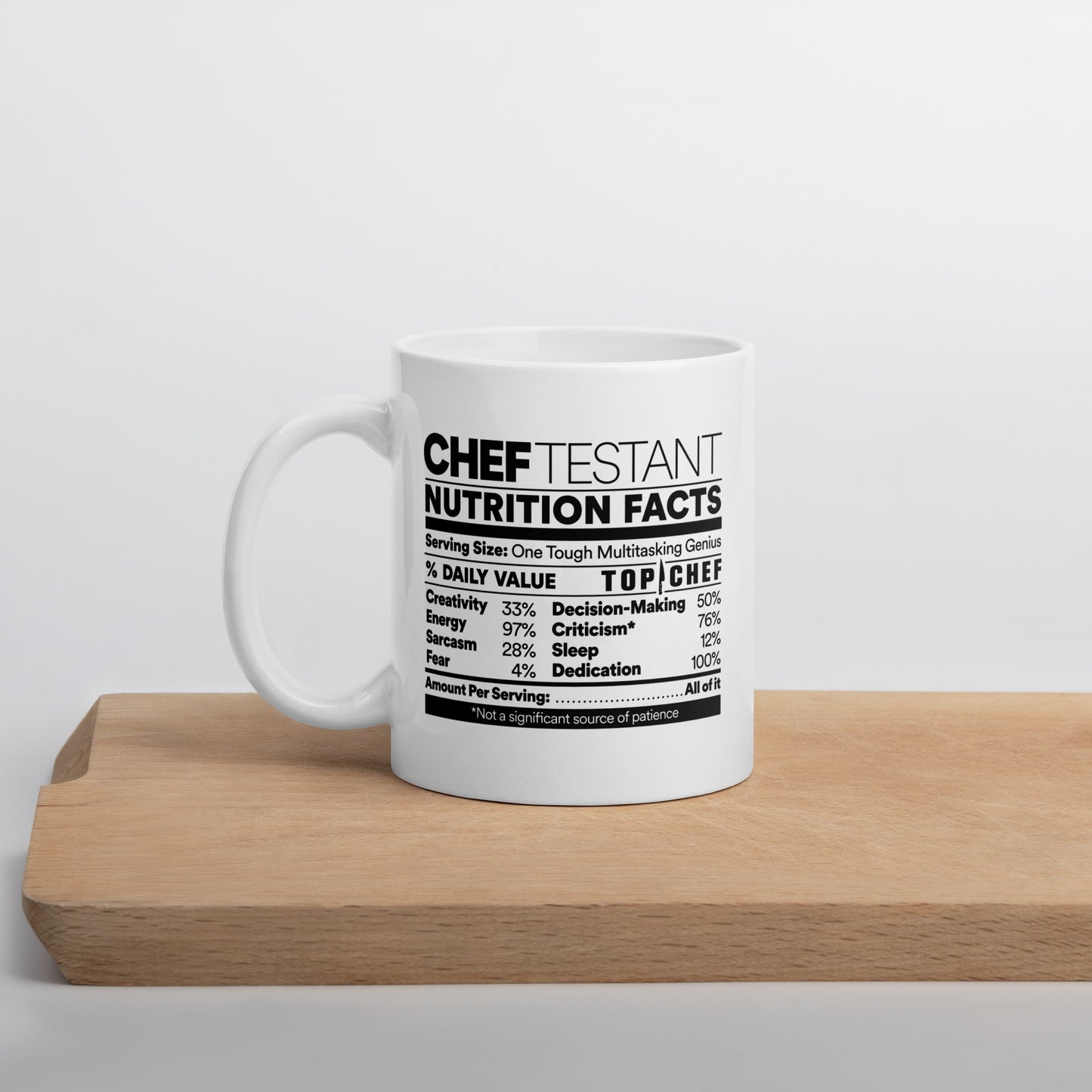 Top Chef Nutrition Facts Mug