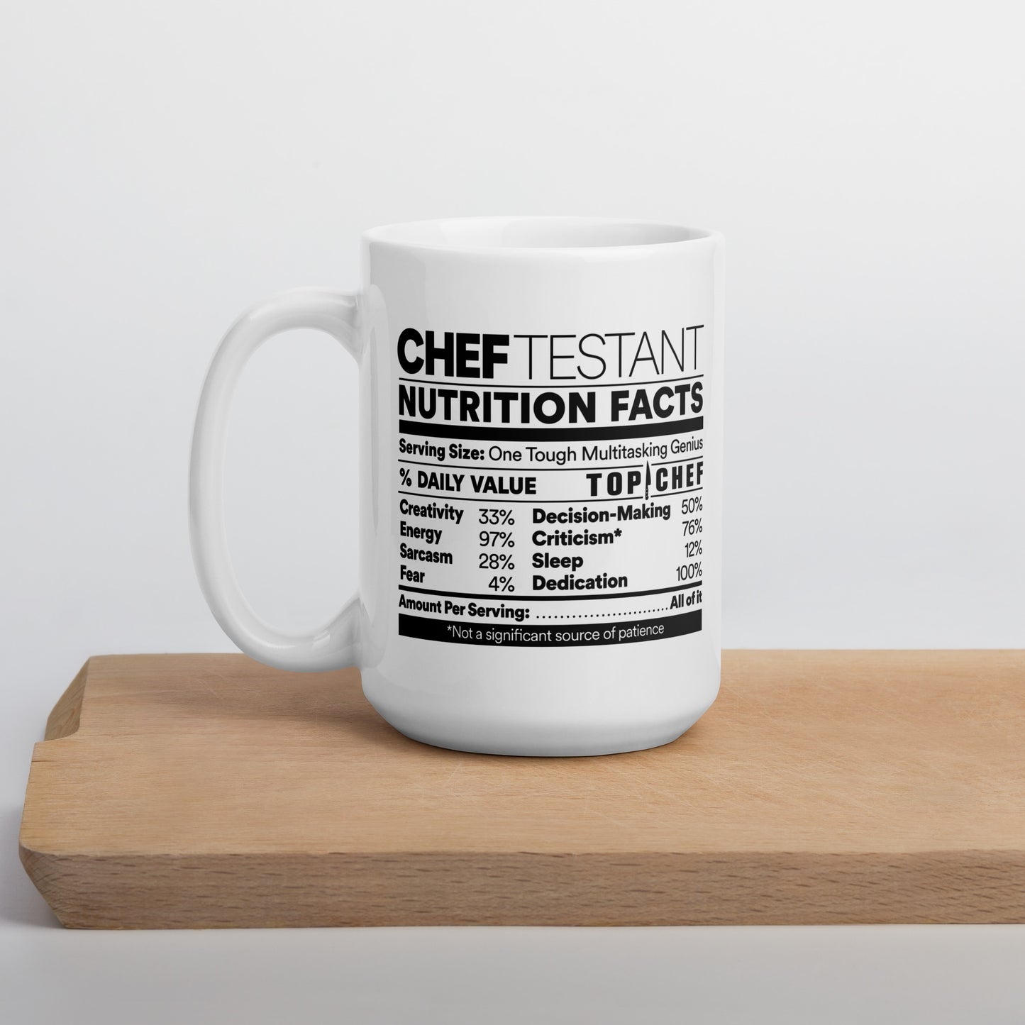 Top Chef Nutrition Facts Mug