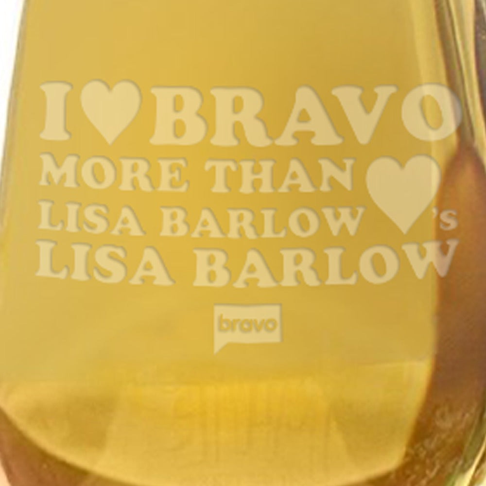 The Real Housewives of Salt Lake City I Love You More Than Lisa Barlow Loves Lisa Barlow Laser Engraved Wine Glass