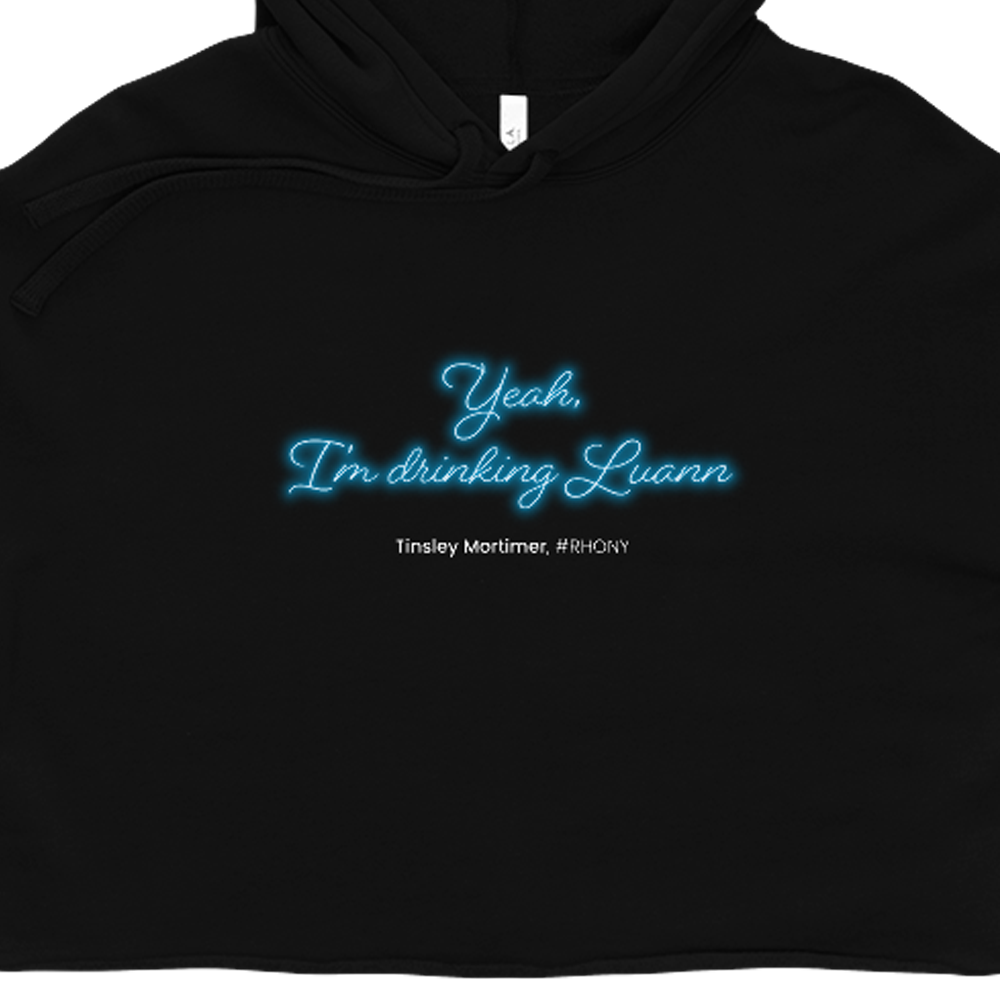 The Real Housewives Museum Collection I'm Seeing Double Women's Fleece Crop Hooded Sweatshirt