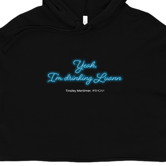 The Real Housewives Museum Collection I'm Seeing Double Women's Fleece Crop Hooded Sweatshirt