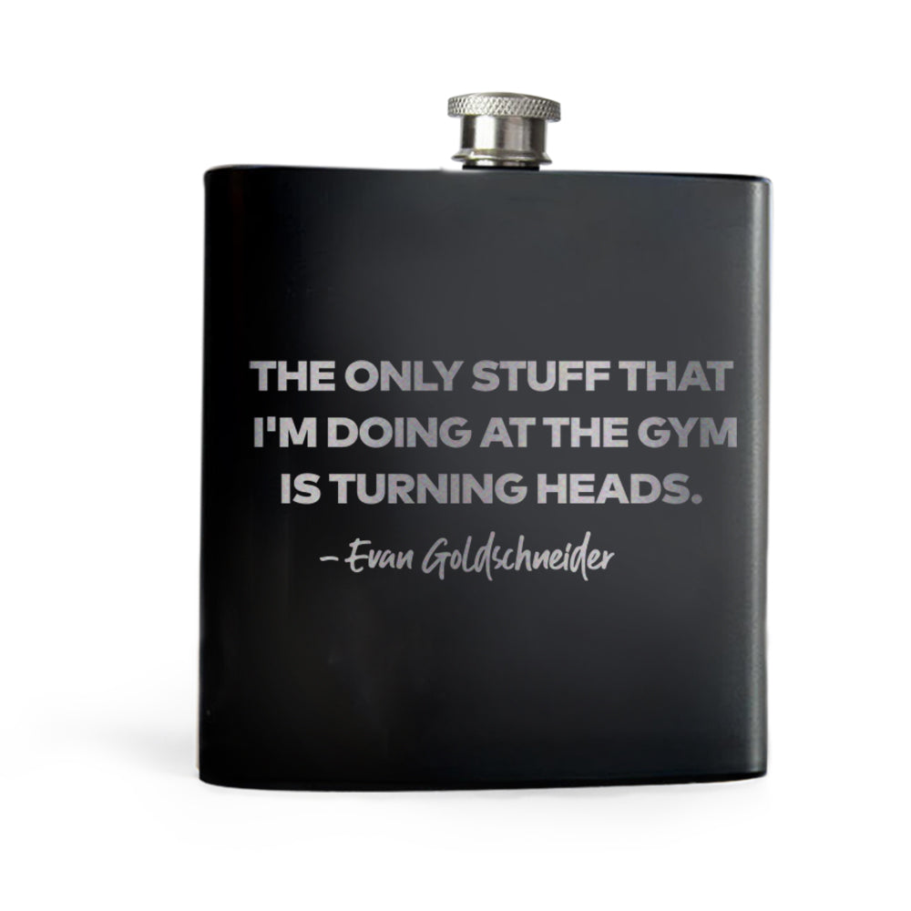 The Real Housewives of New Jersey Evan Goldschneider Tagline Laser Engraved Flask