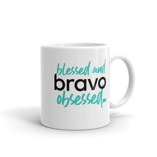Blessed and Bravo Obsessed White Mug-0