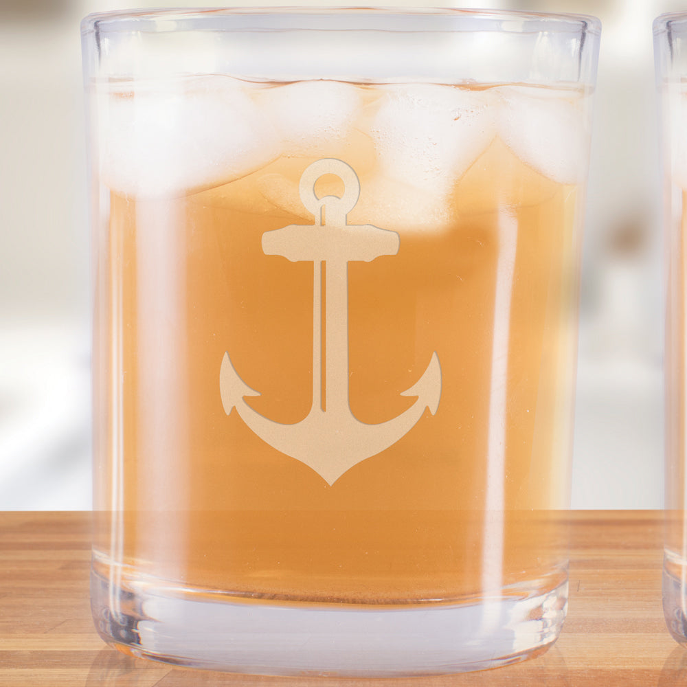 Below Deck Anchor Rocks Glasses - Set of 2