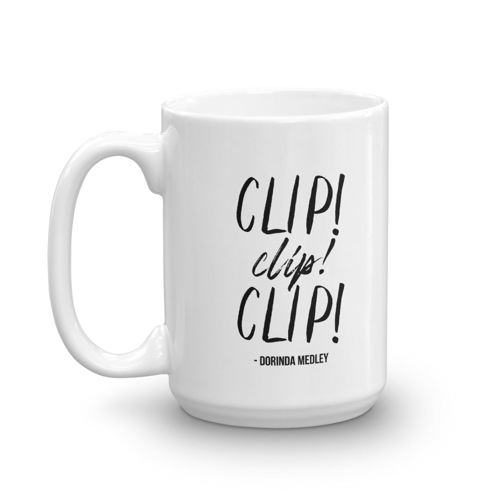 The Real Housewives of New York City Clip! Clip! Clip! Dorinda Medley White Mug