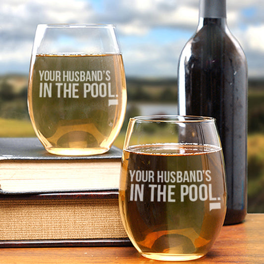 The Real Housewives of New Jersey Your Husband's in the Pool Stemless Wine Glass - Set of 2-0
