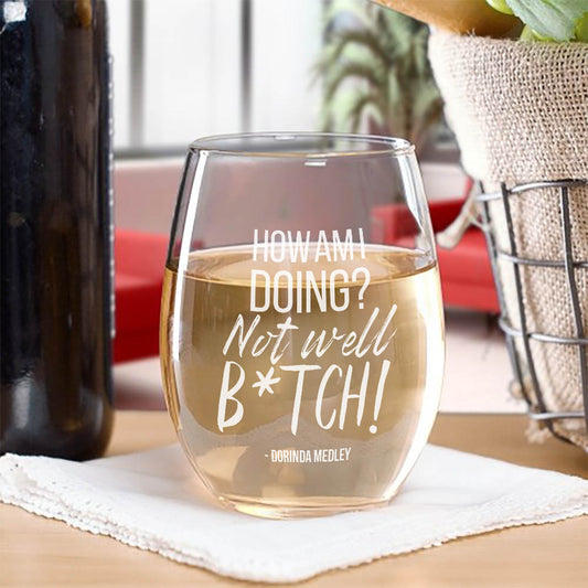 The Real Housewives of New York City How am I Doing? Dorinda Stemless Wine Glass-0