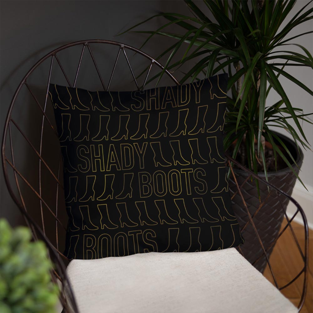 Shady Boots Pillow - 16 X 16