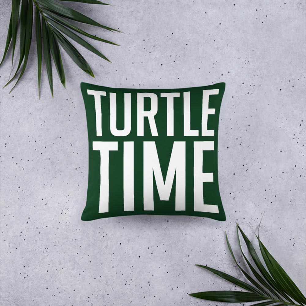 Turtle Time Pillow - 16 X 16