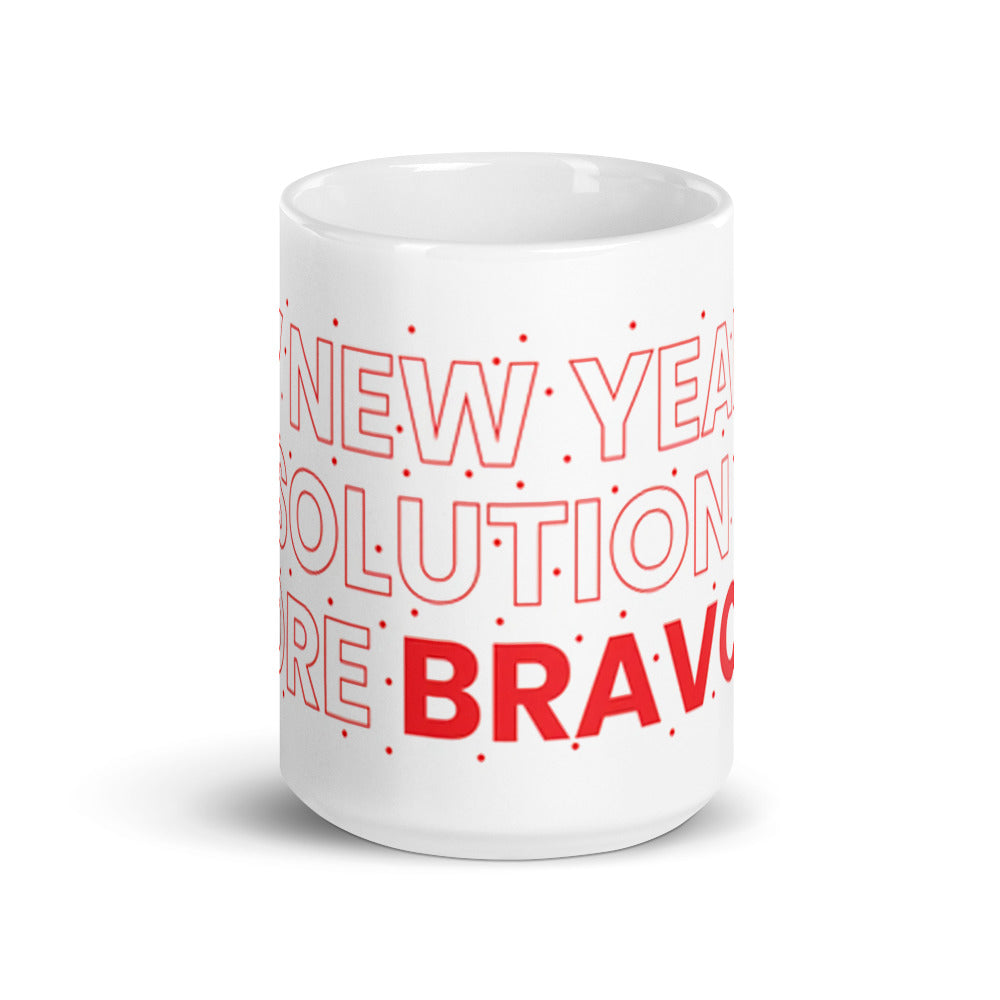 Bravo New Years Resolution 15 oz White Mug