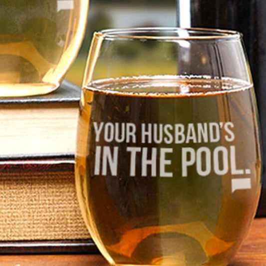 The Real Housewives of New Jersey Your Husband's in the Pool Stemless Wine Glass - Set of 2-1